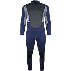 Typhoon Storm3 3/2mm Back Zip Wetsuit  - Navy/ Grey Marl 250776