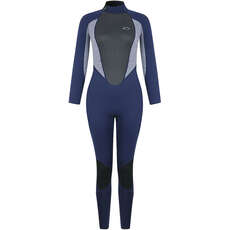 Typhoon Womens Storm3 3/2mm Backzip Wetsuit  - Navy/ Grey Marl