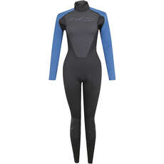 Typhoon Womens Swarm3 3/2mm Backzip Wetsuit 2023 - Black/Blue 250985