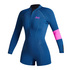 Mystic Womens Lunar 2/2mm Front-Zip Longarm Shorty Wetsuit - Summer Blue