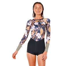 Rip Curl Womens G-Bomb 1mm LS Boyleg Spring Wetsuit 2023 - Black/Gold 114WSP