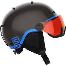 Salomon Kids Grom Visor Ski / Snowboard Helmet - Black/Blue
