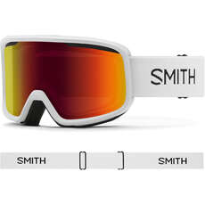 Smith Frontier Snow Goggles - White / Red Solx Mirror Antifog