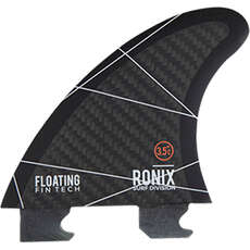 Ronix 3.5-Inch Button Left Wake Surf Floating Fin - Caffeinated Red/Black