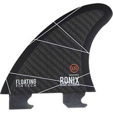 Ronix 3.5-Inch Button Right Wake Surf Floating Fin - Caffeinated Red/Black