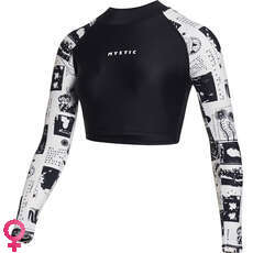 Mystic Womens Jayde Long Crop Rashvest - Off White 230158