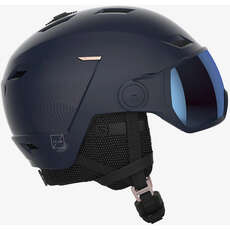 Salomon Womens Icon LT Visor Photo Sigma Ski / Snowboard Helmet - Navy
