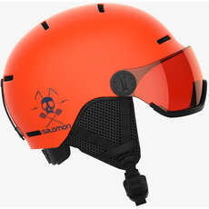 Salomon Kids Grom Visor Ski / Snowboard Helmet - Flame