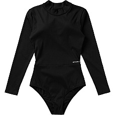 Mystic Womens Sofi Open Back Long Sleeve Swimsuit  - Black 240182
