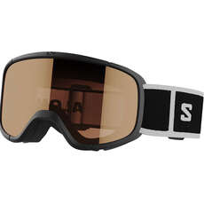 2024 Salomon Junior Lumi Ski Goggles (Age 6-12) - Black/Orange (OTG)