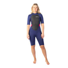 Gul Womens Response 3/2mm Flatlock Shorty Wetsuit  - Navy/Paisley