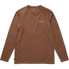 Mystic Tactic Long Sleeve Rash Vest  - Brown 250220