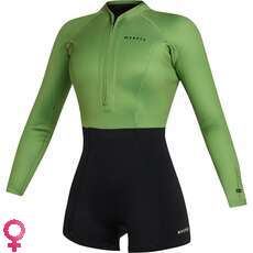 Mystic Womens Lunar 2/2mm Front-Zip Longarm Shorty Wetsuit - Soft Green 240112