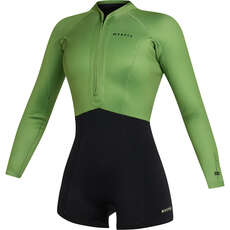 Mystic Womens Lunar 2/2mm Front-Zip Longarm Shorty Wetsuit - Soft Green 240112