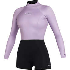 Mystic Womens Lunar 2/2mm Back-Zip Longarm Shorty Wetsuit - Pink/Purple 240111