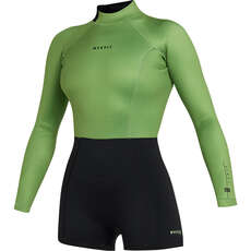 Mystic Womens Lunar 2/2mm Back-Zip Longarm Shorty Wetsuit - Soft Green 240111