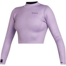 Mystic Womens Lunar 2 Long Sleeve Wetsuit Crop Top - Pink Purple 240221