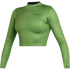 Mystic Womens Lunar 2 Long Sleeve Wetsuit Crop Top - Soft Green 240221
