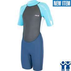 Alder Junior Impact 3/2mm Shorty Wetsuit - Cyan