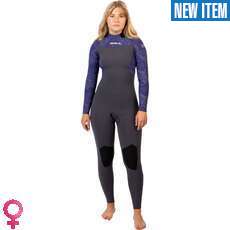 Gul Womens Flexor Yulex 3/2mm Backzip Blindstitched Wetsuit  - Grey/Tiebird