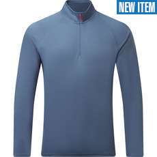 Gill Mens UV Tec Zip Neck Long Sleeve Tee - Storm Blue UV009