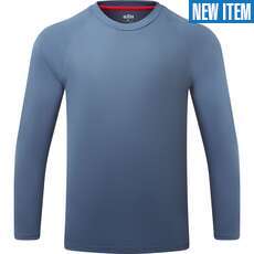 Gill Mens UV Tec Crew Neck Long Sleeve Tee - Storm Blue
