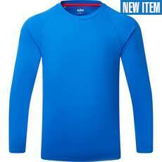 Gill Mens UV Tec Crew Neck Long Sleeve Tee - Tidal Blue UV011