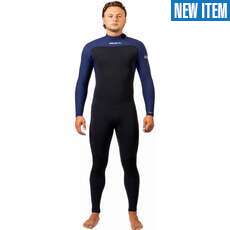 Gul Flexor Yulex 4/3mm Blindstitch Backzip Fullsuit Wetsuit - Black/Blue FX1217