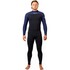 Gul Flexor Yulex 4/3mm Blindstitch Chestzip Fullsuit Wetsuit - Black/Blue FX1220