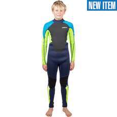 Gul Junior Response 3/2mm Backzip Wetsuit - Navy/Lime RE1322