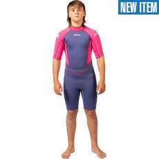 Gul Junior Response NatuR 3/2mm Shorty Wetsuit 2026 - Blue/Pink RE3322