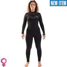 Gul Womens Response Echo 3/2mm Chestzip Flatlock Wetsuit - Black/Palm