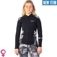 Gul Womens Luna7 2mm Neoprene Jacket - Black/Broken Palm