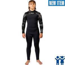 Gul Junior Flexor Yulex 5/4mm Cheszip Wetsuit  - Black/Smoke