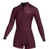 Mystic Womens Lunar 2/2mm Front-Zip Springsuit - Oxblood Red 260070