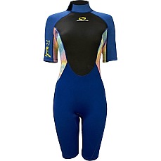 Sola Womens Ignite 3/2mm Shorty Wetsuit - Blue Tie Dye Sola Womens Ignite 3/2mm Shorty Wetsuit - Blue Tie Dye