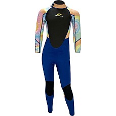 Sola Junior Storm 3/2mm Fullsuit Wetsuit - Blue/Tie Dye