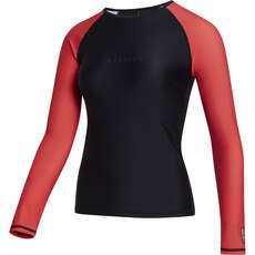 Mystic Womens Jayde Long-Sleeve Rashvest - Black/Red 230159