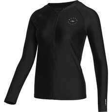 Mystic Womens Jayde Long-Sleeve Zip-Up Rashvest - Black 230161