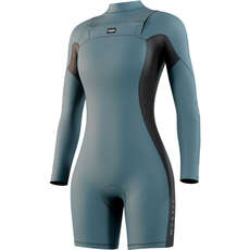 Mystic Womens HAVEN 3/2 Front-Zip Longarm Shorty Wetsuit  - Teal 250044