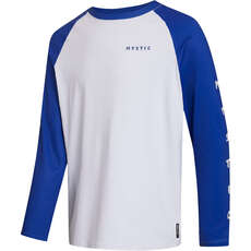 Mystic Bolt Longsleeve Rash Vest  - White/Blue 240157