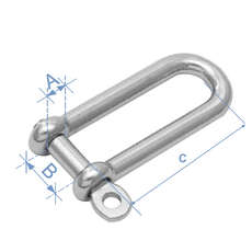 Holt A4 Stainless Steel Extended (Long) Dee Shackles