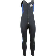 Alder Quatro 3/2mm Front Zip Long John Wetsuit  - Black/Blue WS21MQF