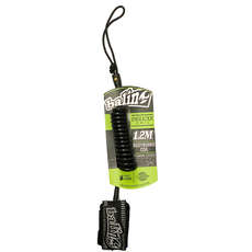 Balin Deluxe Coiled Bodyboard Wrist Leash - Black