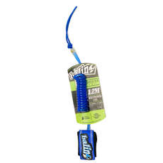 Balin Deluxe Coiled Bodyboard Wrist Leash - Blue