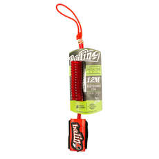 Balin Deluxe Coiled Bodyboard Wrist Leash - Red