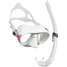 Cressi Calibro Corsica Mask & Snorkel Set - White/Pink