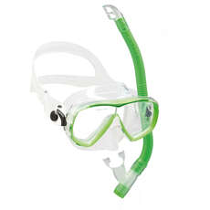 Cressi Estrella VIP Junior Age 7-10 Mask & Snorkel Set - Clear/Lime