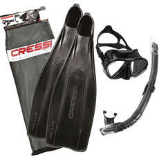 Cressi Pro Star Mask Snorkel & Set - Black