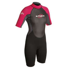 Gul Womens G-FORCE Flatlock Shorty 3mm Wetsuit - Black/Pink Gul Womens G-FORCE Flatlock Shorty 3mm Wetsuit - Black/Pink